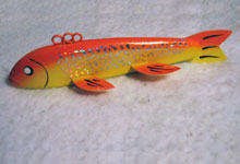 Large Yellow & Orange Fire-Tiger - Ice Fishing Decoy